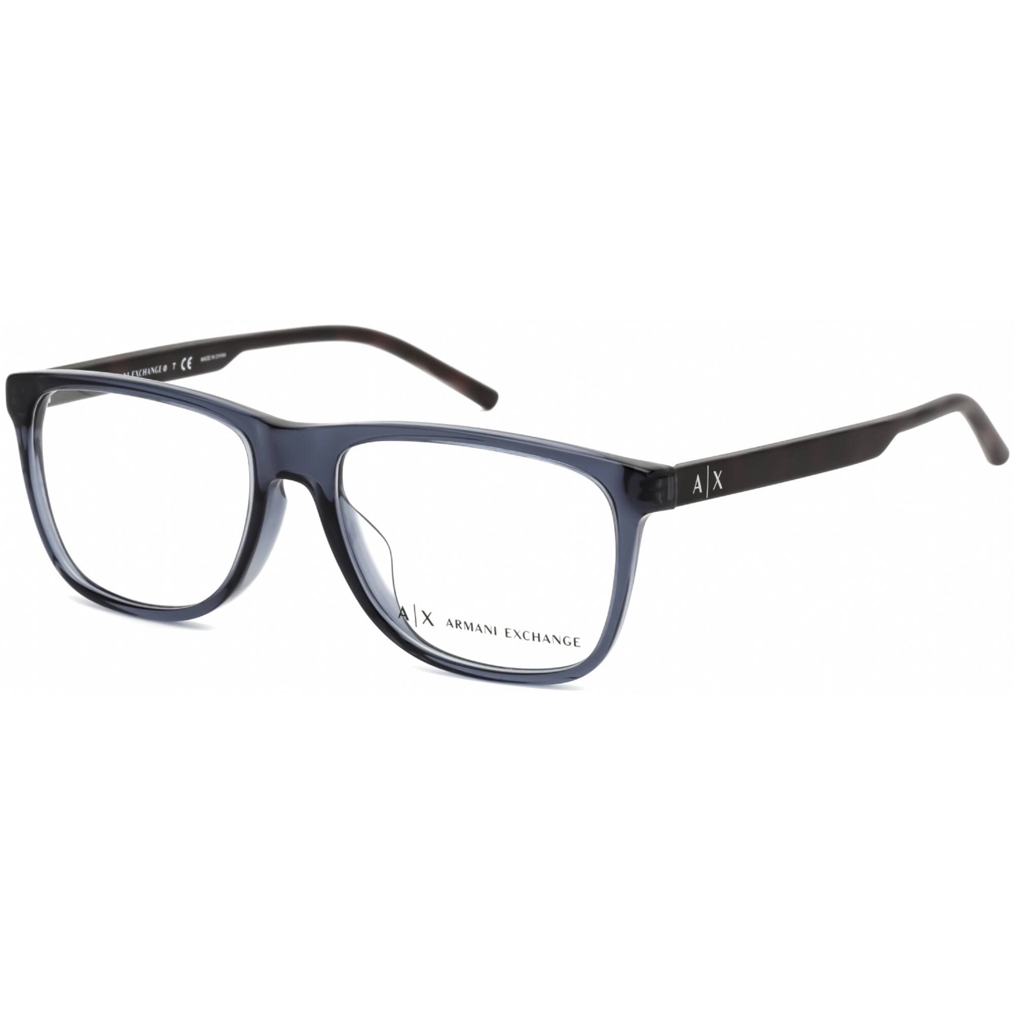 Armani Exchange Unisex Eyeglasses - Blue Plastic Rectangular Full Rim | AX3048F 8238