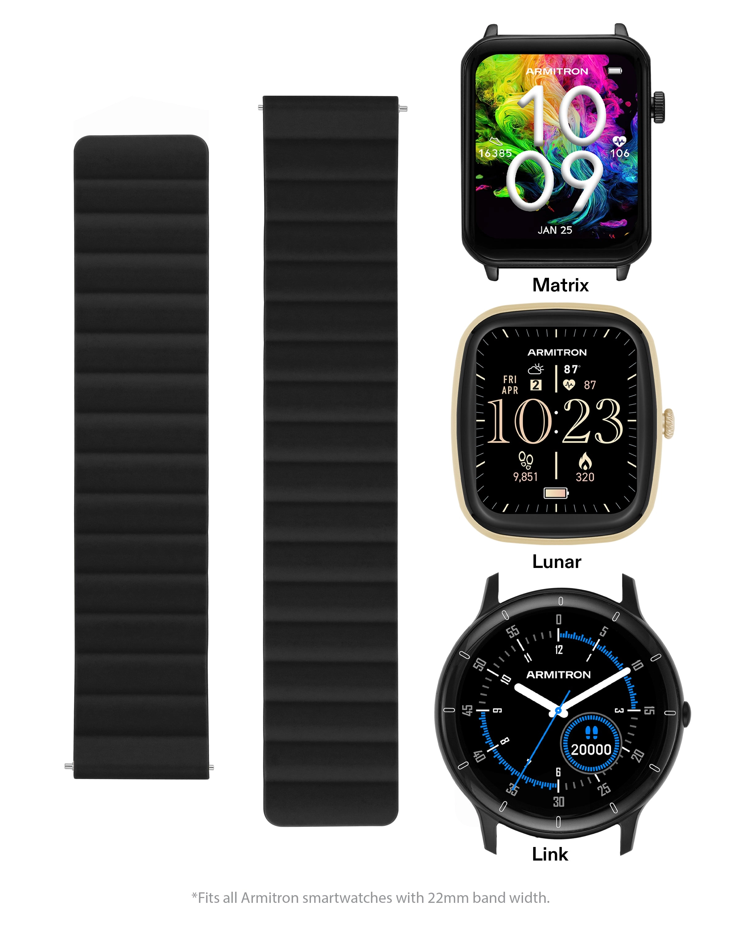 Armitron Connect™ Magnetic Silicone Band | 22mm