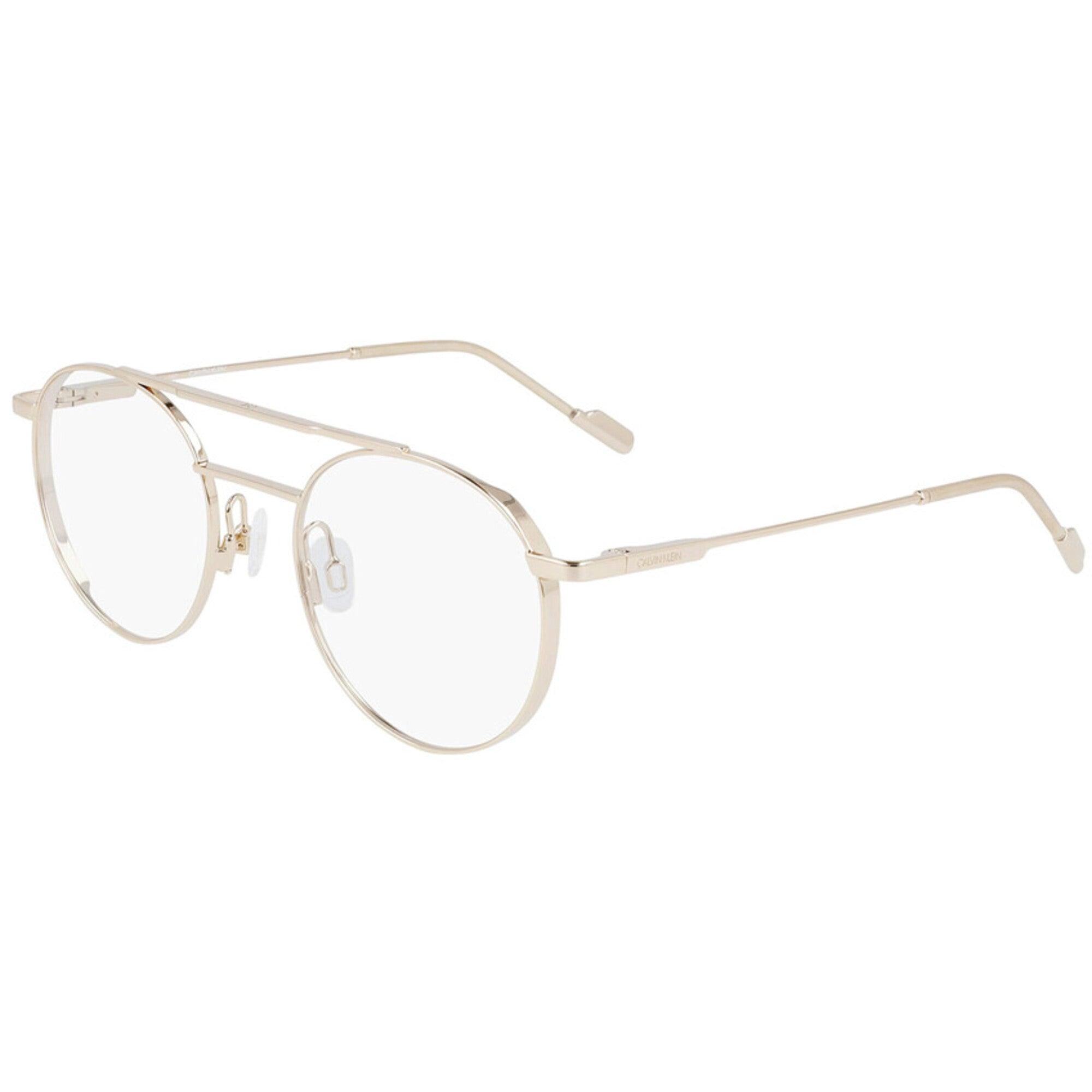Calvin Klein Unisex Eyeglasses - Gold Metal Round Frame | CALVIN KLEIN CK21101 717
