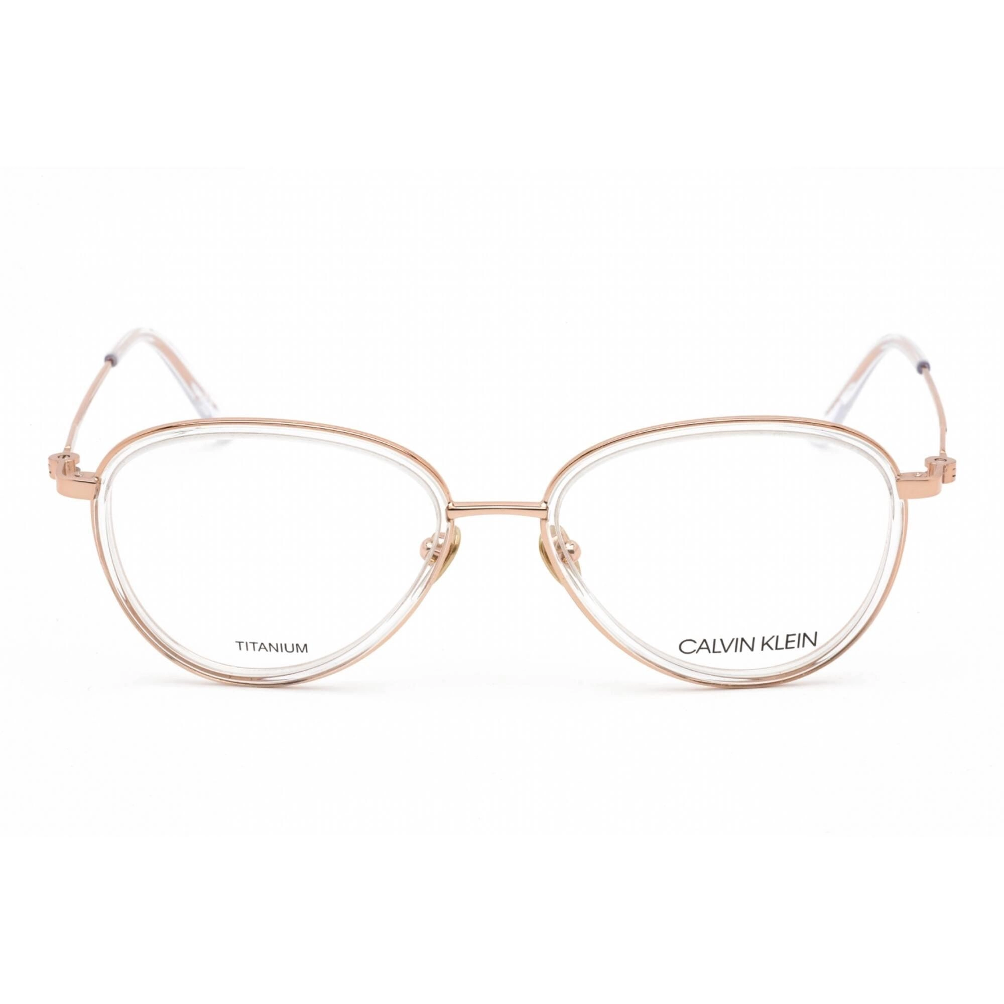 Calvin Klein Women's Eyeglasses - Full Rim Crystal Titanium Round Frame | CK20106 971