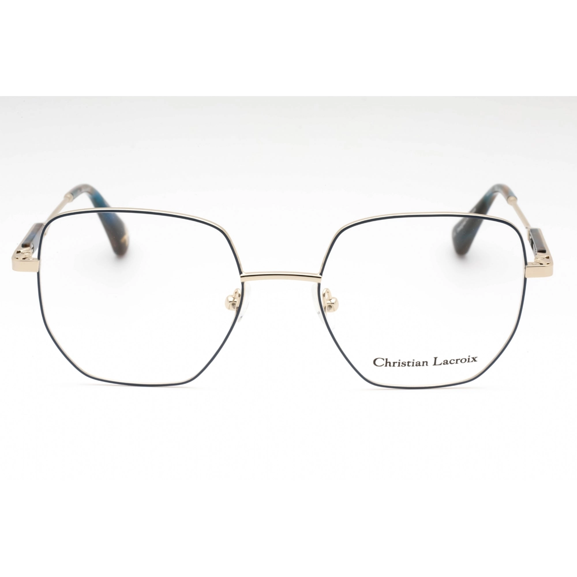 Christian Lacroix Women's Eyeglasses - Blue/Gold Metal Geometric Frame | CL3077 600