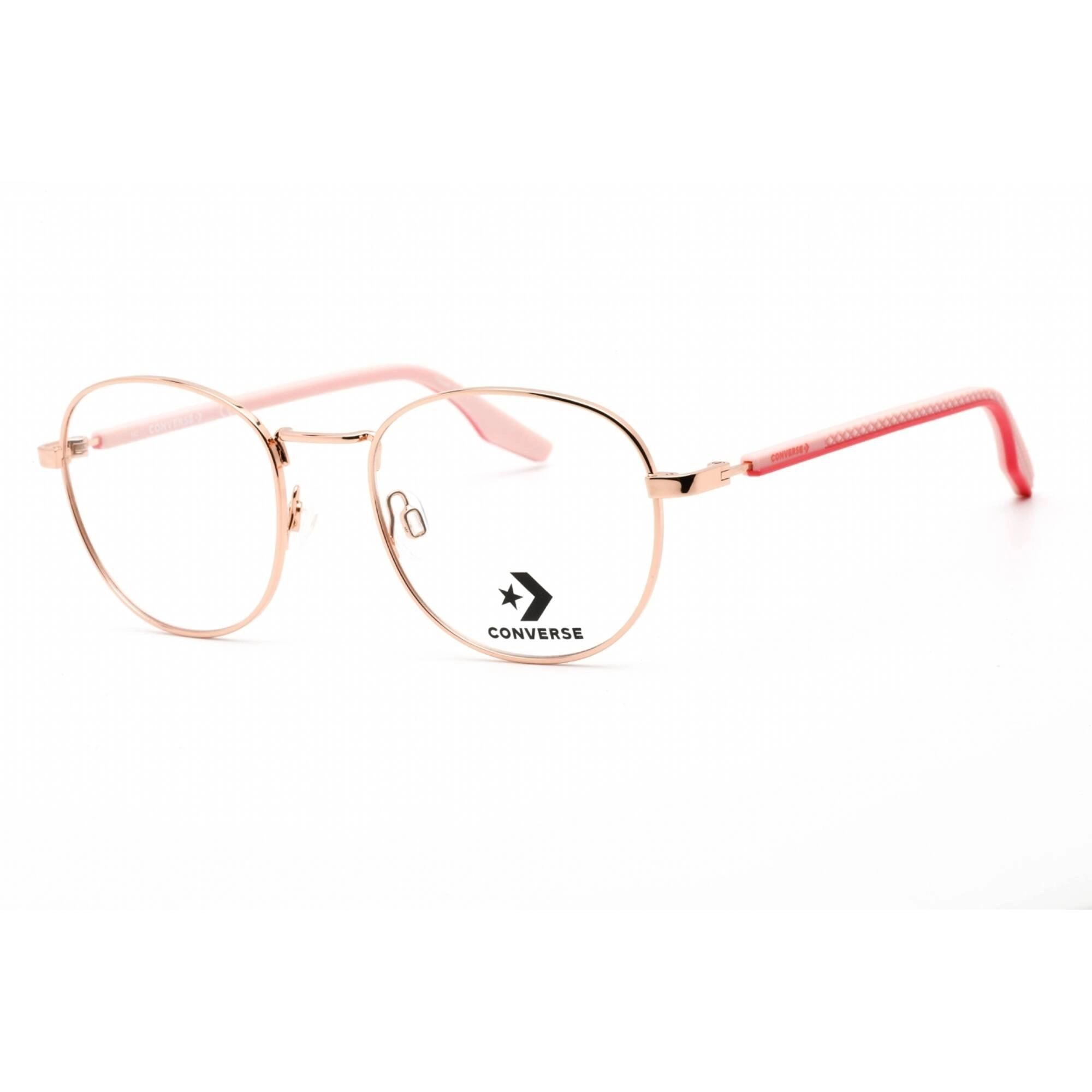 Converse Unisex Eyeglasses - Full Rim Shiny Rose Gold Metal Round Frame | CV3015 780