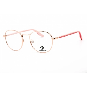 Converse Unisex Eyeglasses - Full Rim Shiny Rose Gold Metal Round Frame | CV3015 780