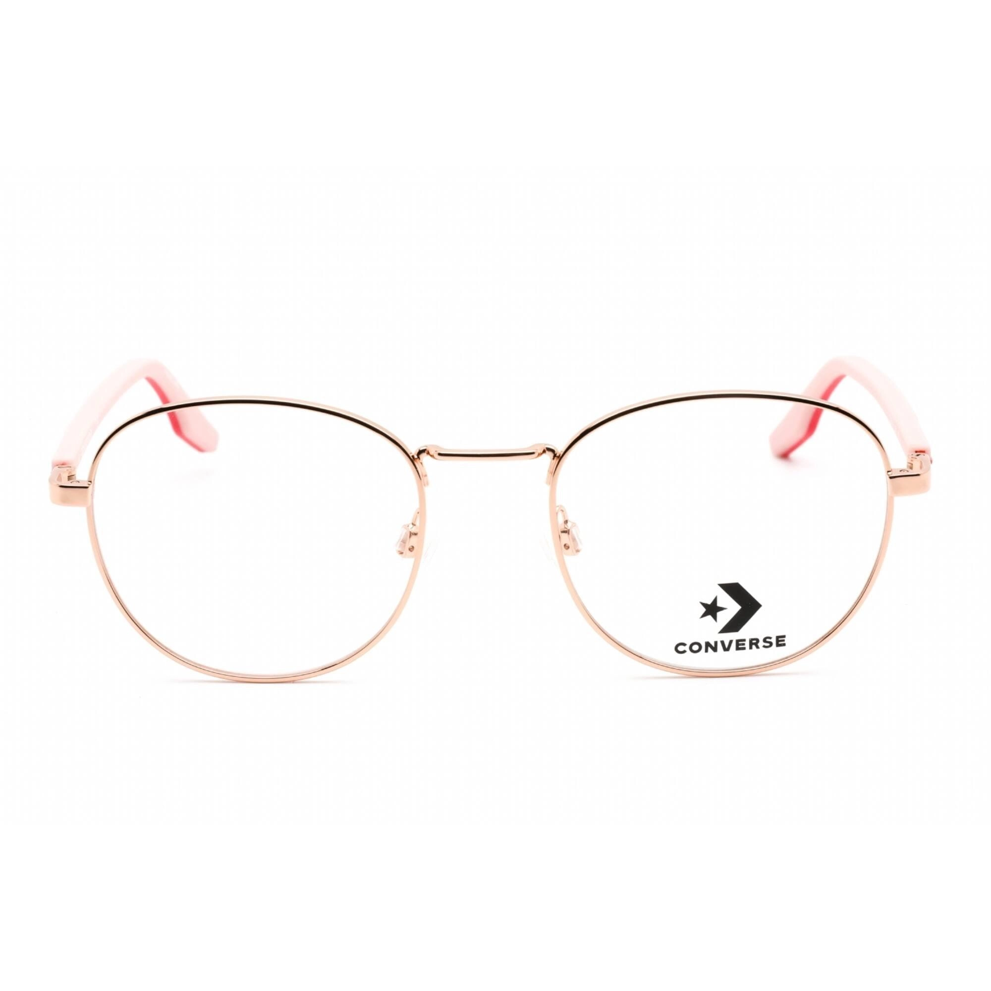 Converse Unisex Eyeglasses - Full Rim Shiny Rose Gold Metal Round Frame | CV3015 780