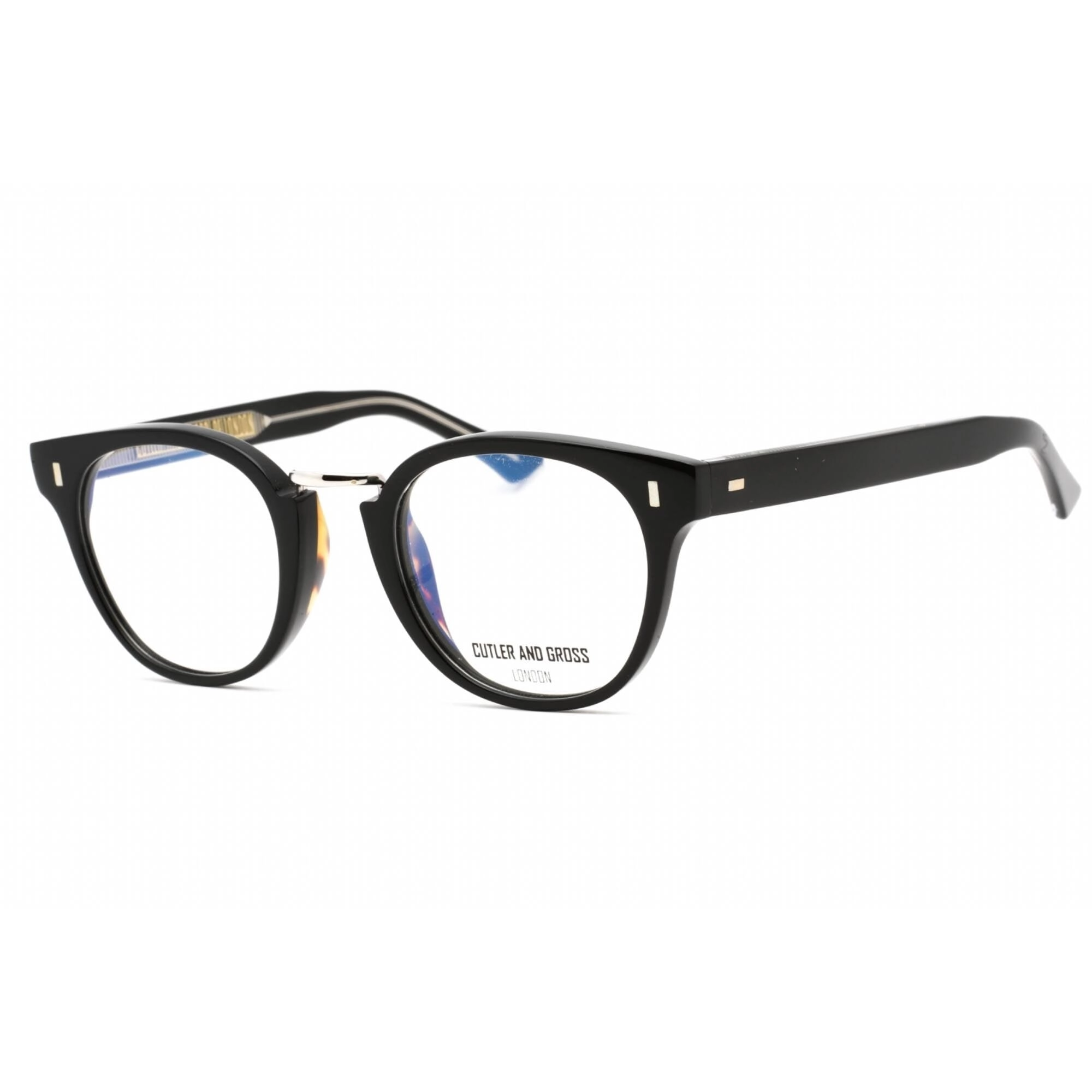 Cutler And Gross Unisex Eyeglasses - Black Rectangular Frame Clear Lens | CG1336 004