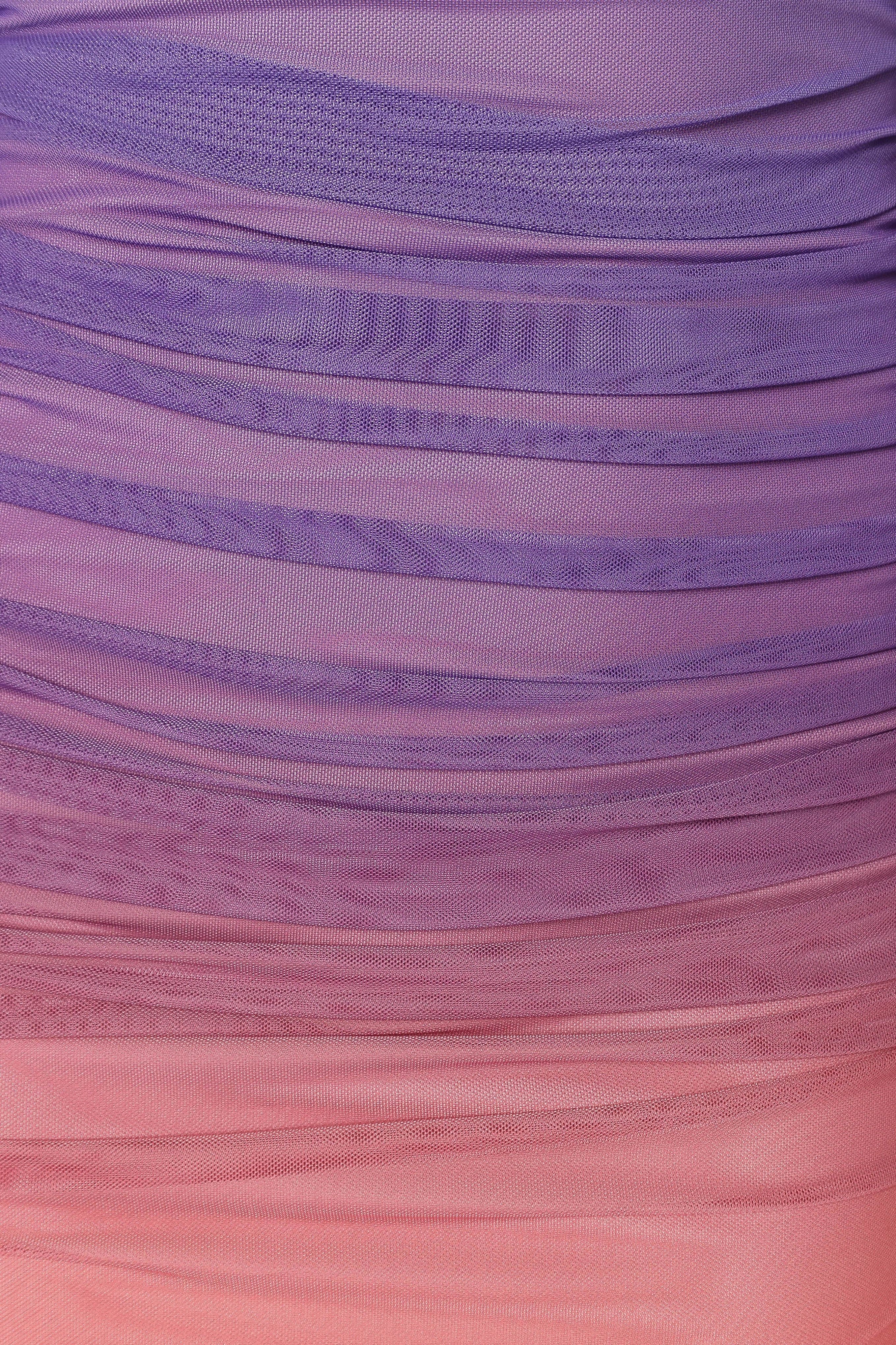 Dakota One Shoulder Midi Dress - Purple Gradient