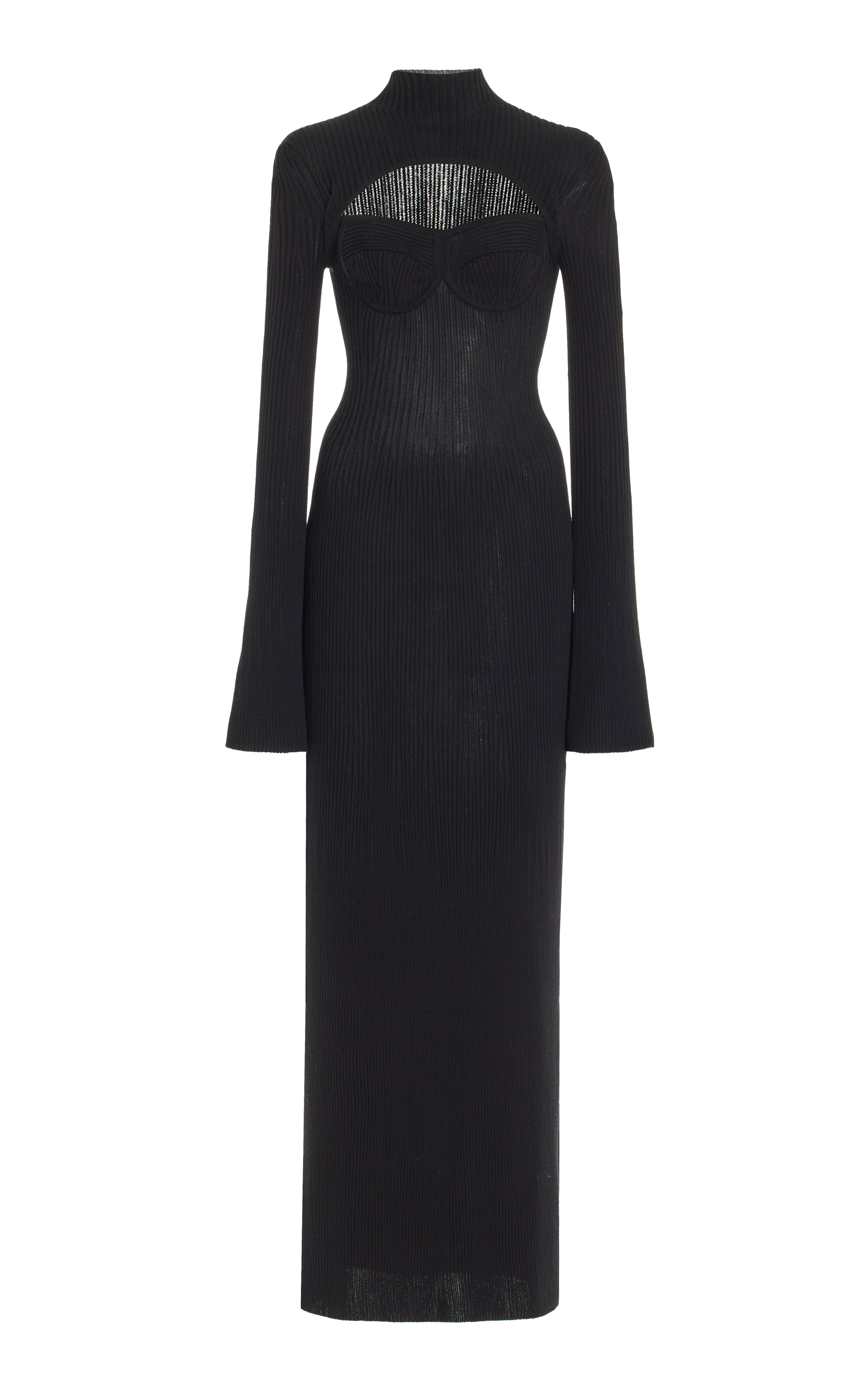Danica Knit Dress in Black Merino Wool Cashmere