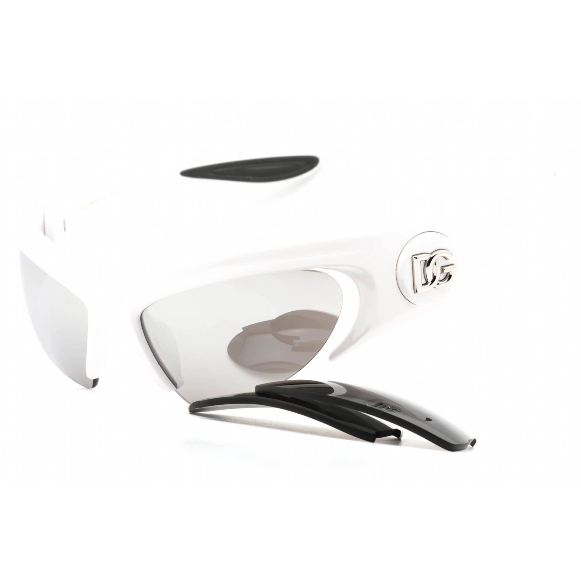 Dolce & Gabbana Unisex Sunglasses - White Plastic Wraparound Frame | 0Dg6192 33126G
