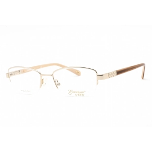 Emozioni Women's Eyeglasses - Light Gold Rectangular Frame Clear Lens | 4381 03YG 00