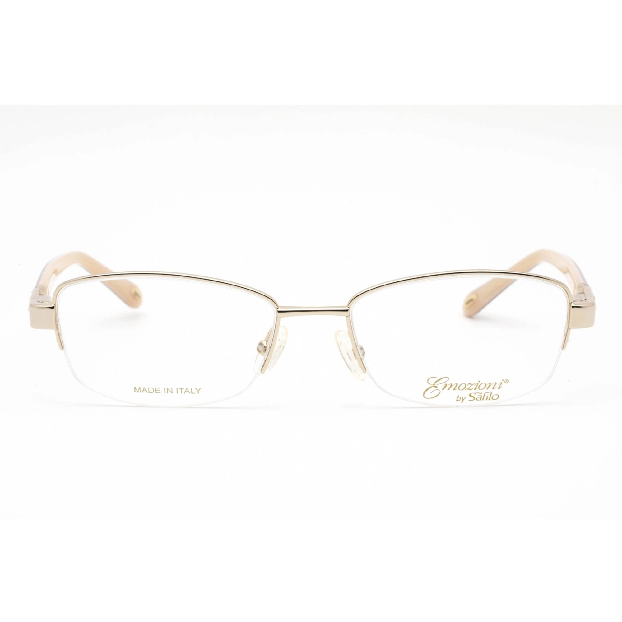 Emozioni Women's Eyeglasses - Light Gold Rectangular Frame Clear Lens | 4381 03YG 00