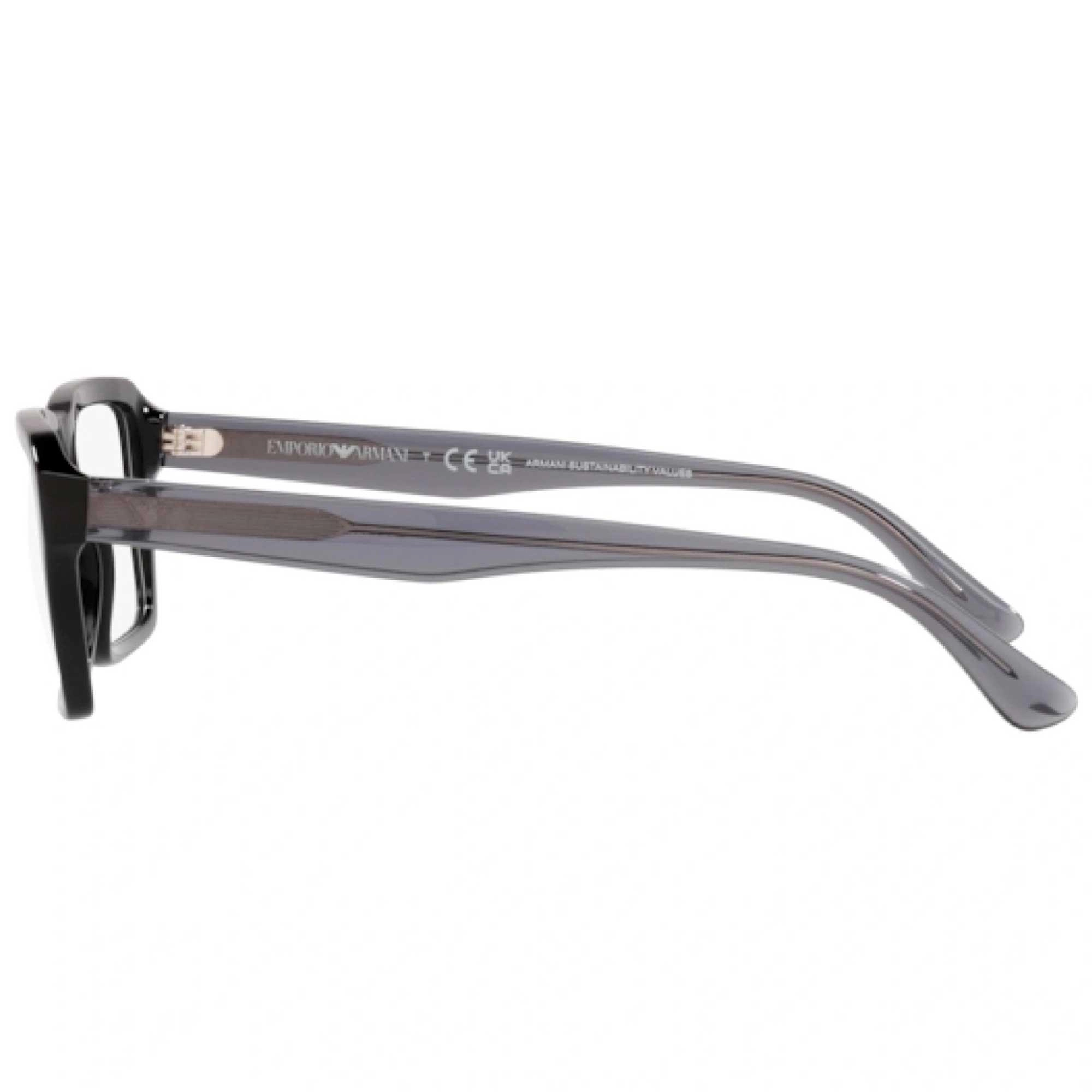 Emporio Armani Unisex Eyeglasses - Black Acetate Metal Square Frame | 3206F 5017