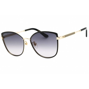 Gucci Women's Sunglasses - Black Metal Cat Eye Frame Grey Gradient Lens | GG0589SK 001