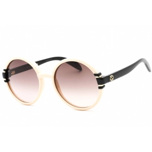 Gucci Women's Sunglasses - Ivory/Black Round Full Rim Plastic Frame | GG1067S 003
