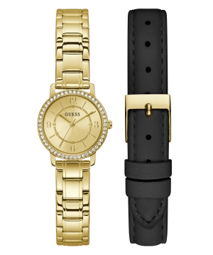 GUESS Ladies Gold Tone Analog Watch Box Set