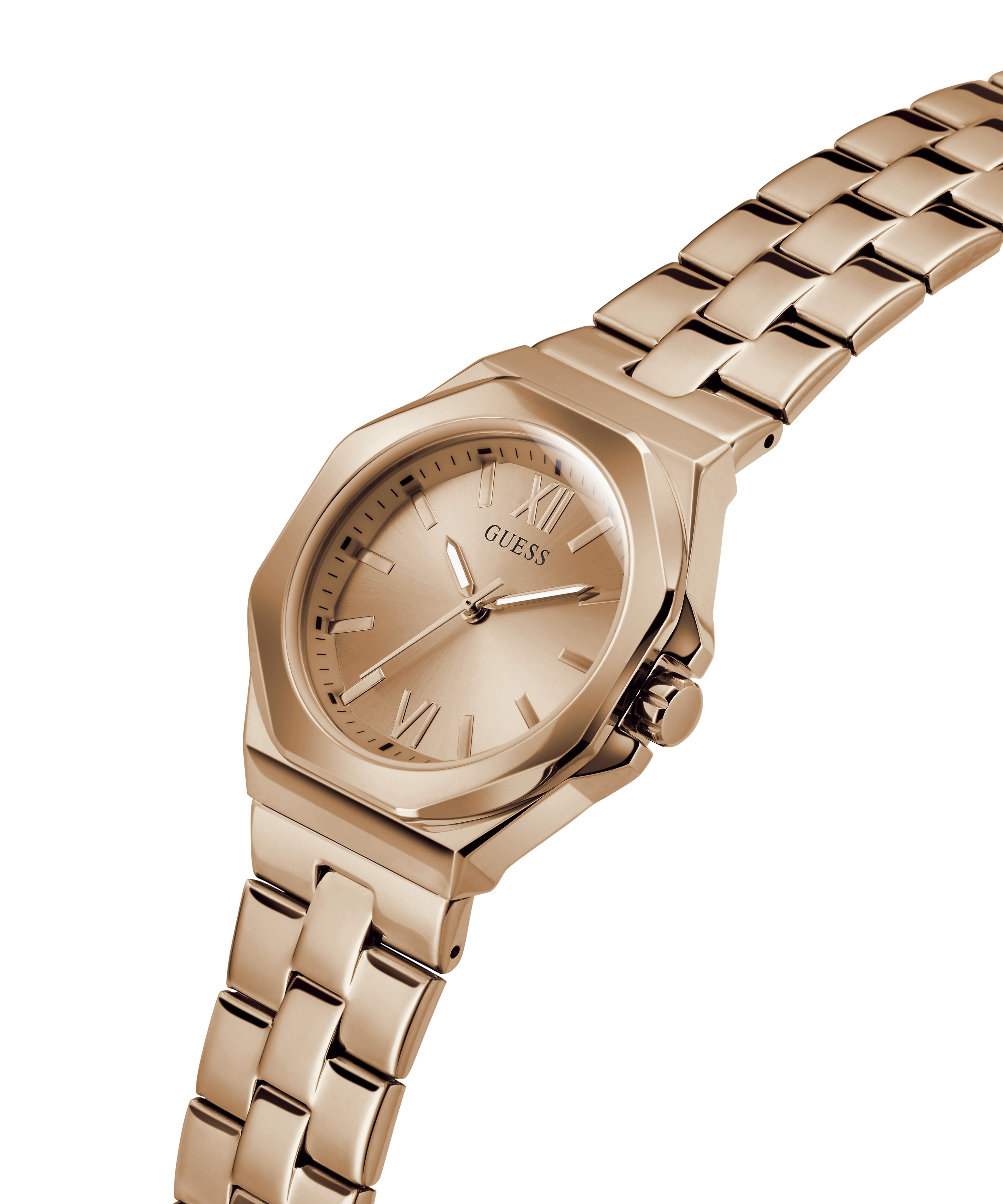GUESS Ladies Rose Gold Tone Analog Watch