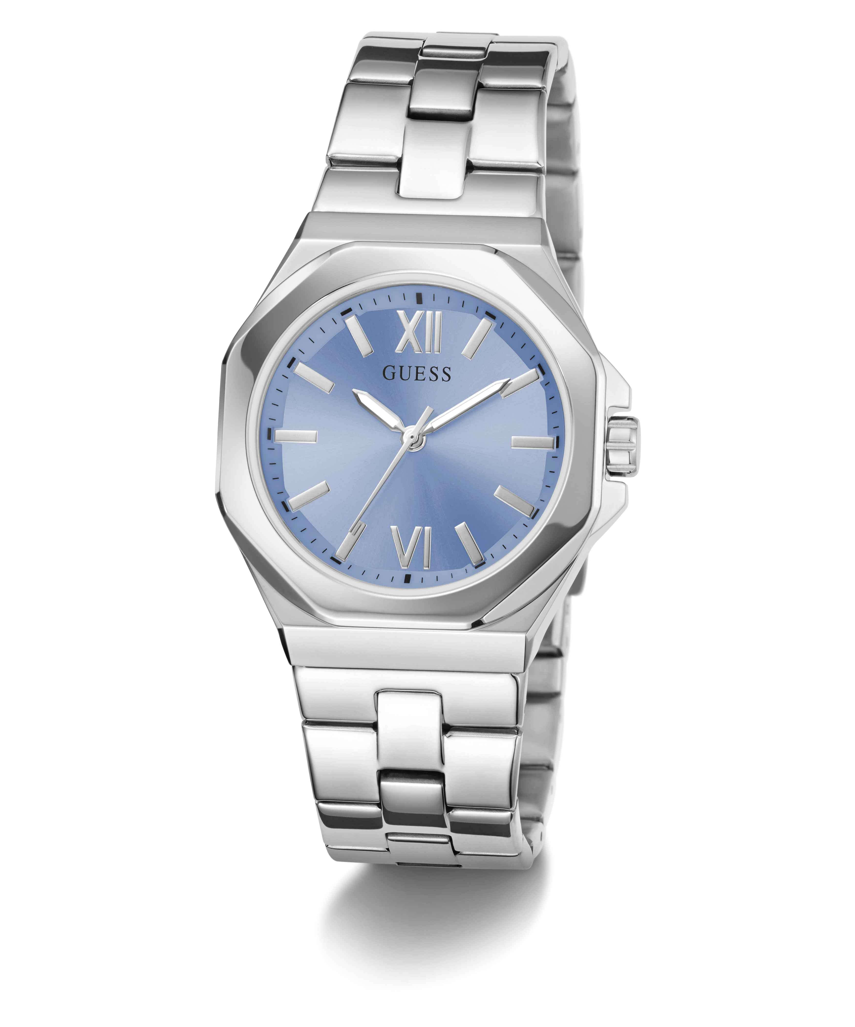 GUESS Ladies Silver Tone Analog Watch