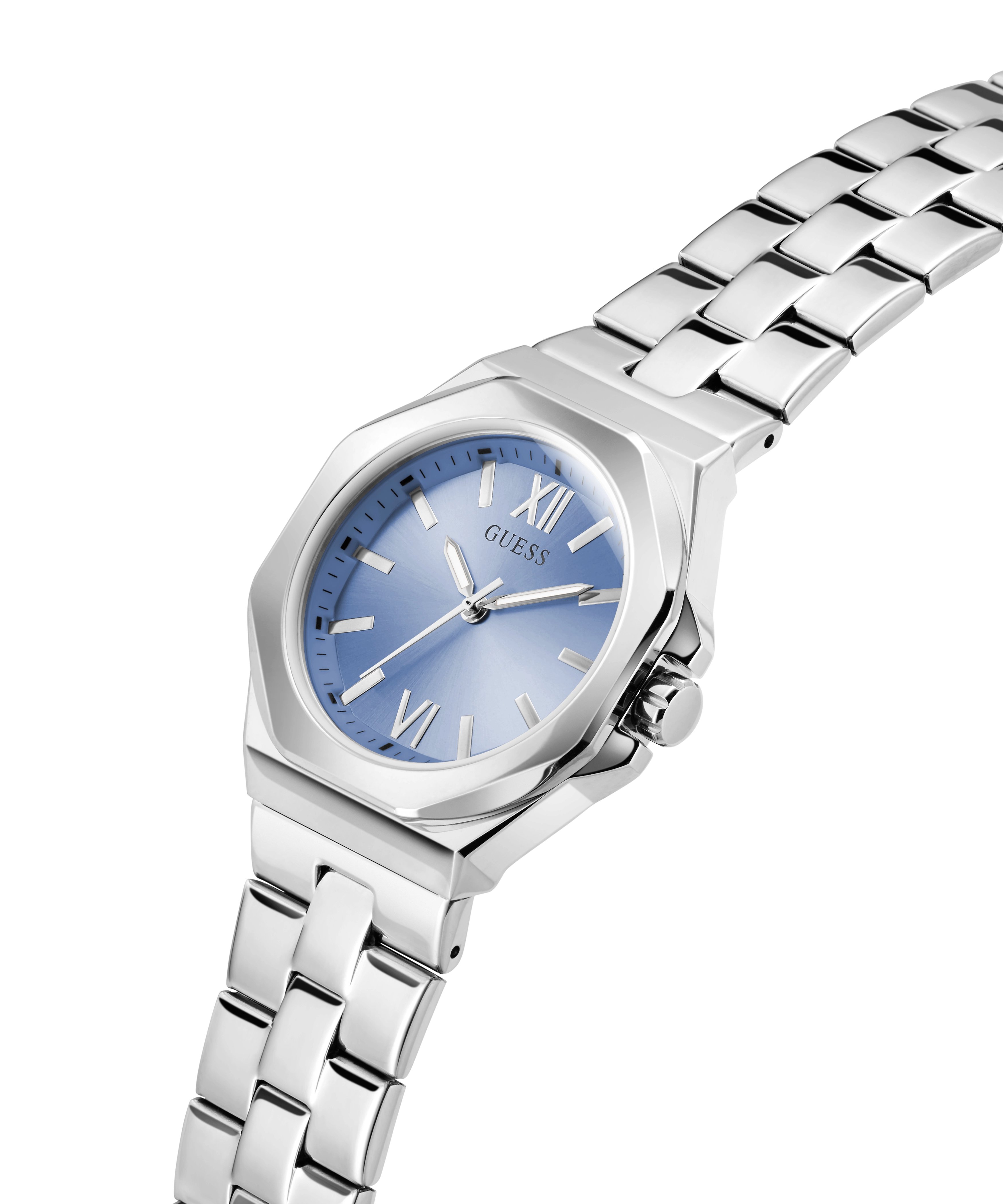 GUESS Ladies Silver Tone Analog Watch