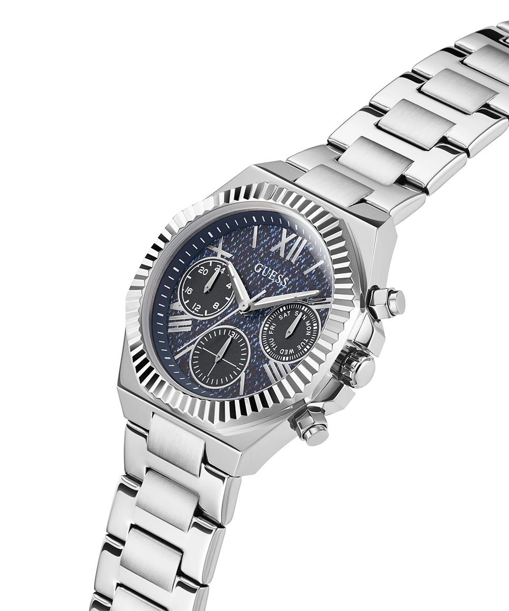 GUESS Ladies Silver Tone Multi-function Watch