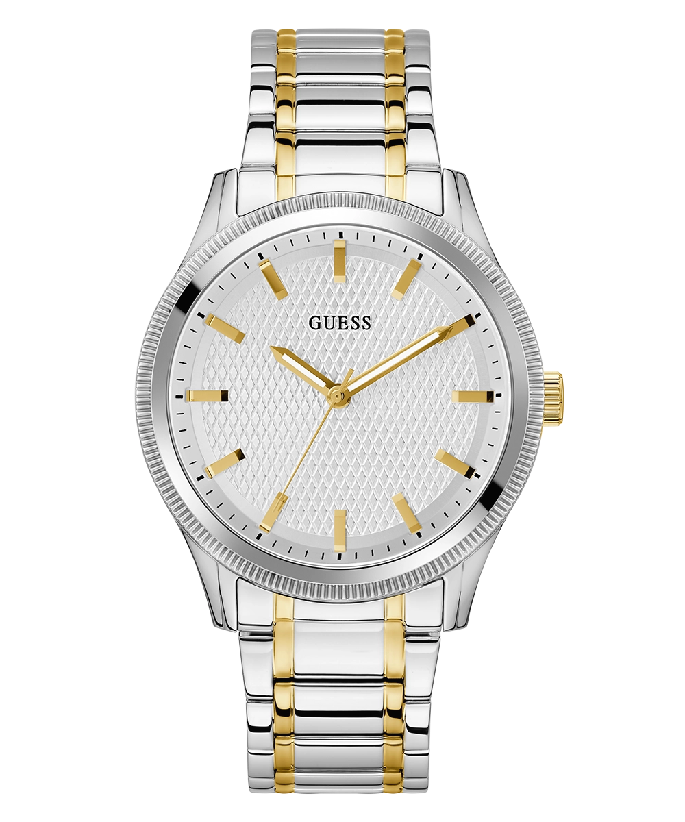GUESS Mens 2-Tone Silver Analog Watch