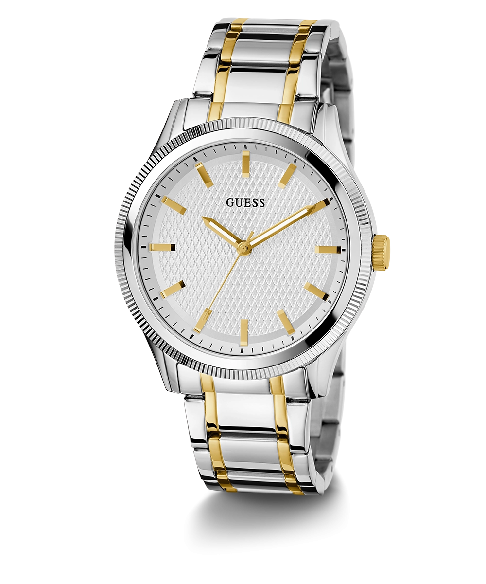 GUESS Mens 2-Tone Silver Analog Watch