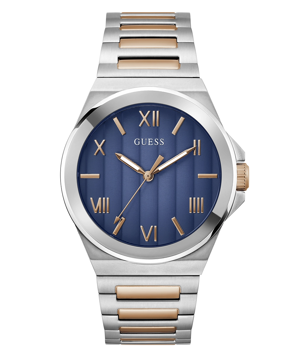 GUESS Mens 2-Tone Silver Tone Analog Watch