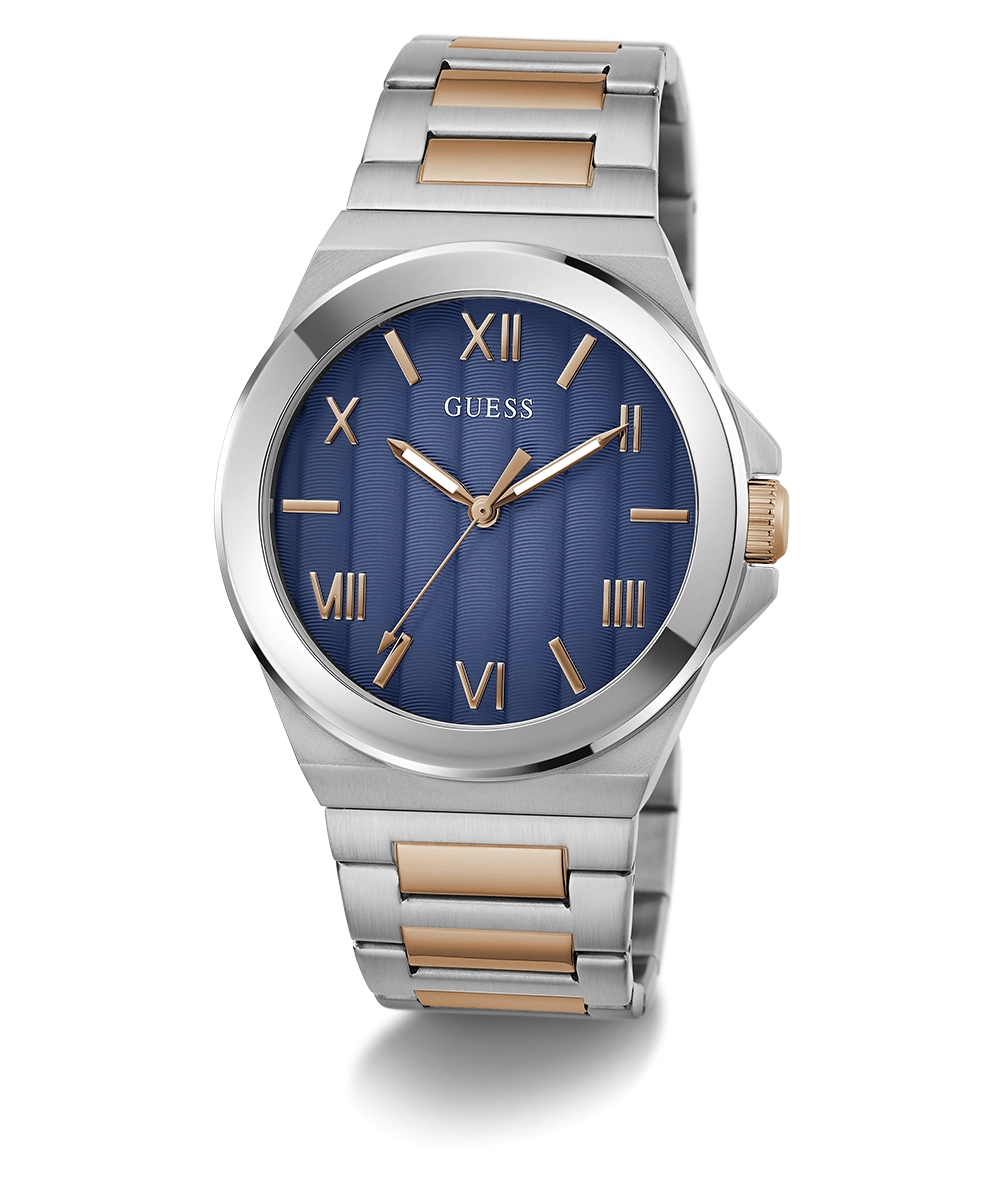 GUESS Mens 2-Tone Silver Tone Analog Watch