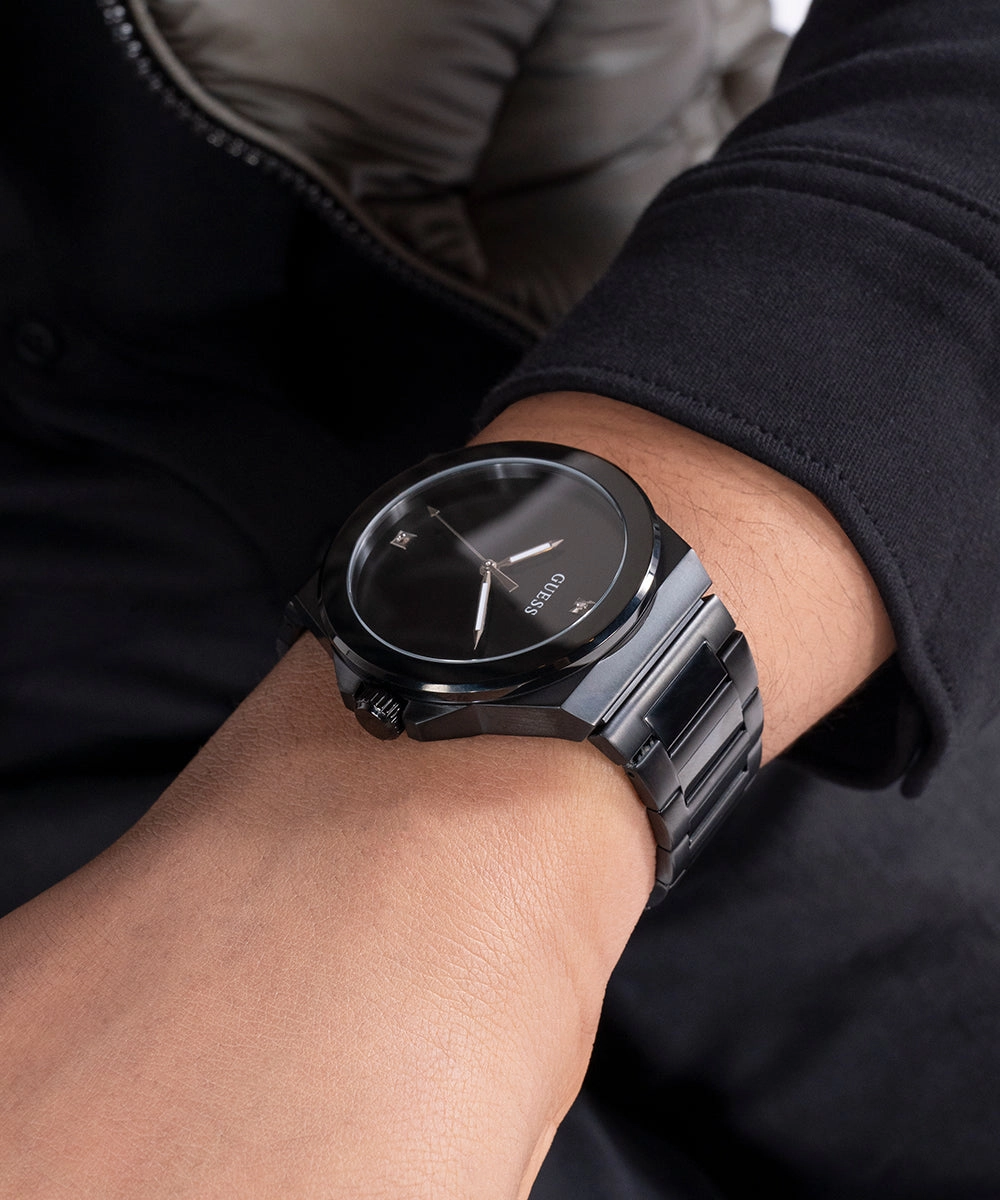 GUESS Mens Black Analog Watch