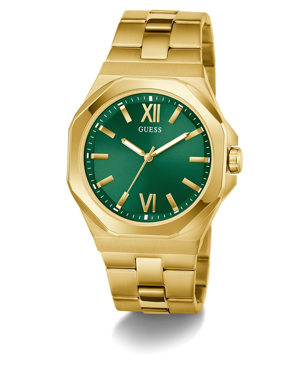 GUESS Mens Gold Tone Analog Watch