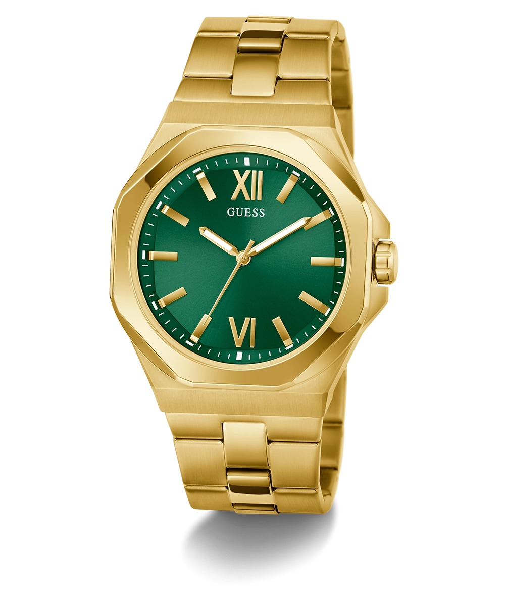 GUESS Mens Gold Tone Analog Watch
