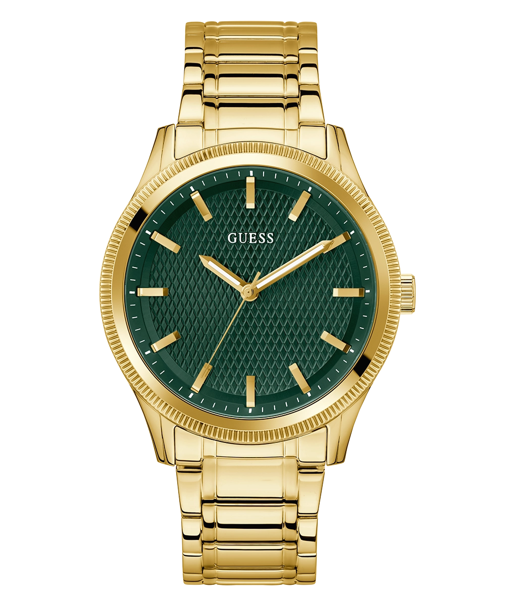 GUESS Mens Gold Tone Analog Watch