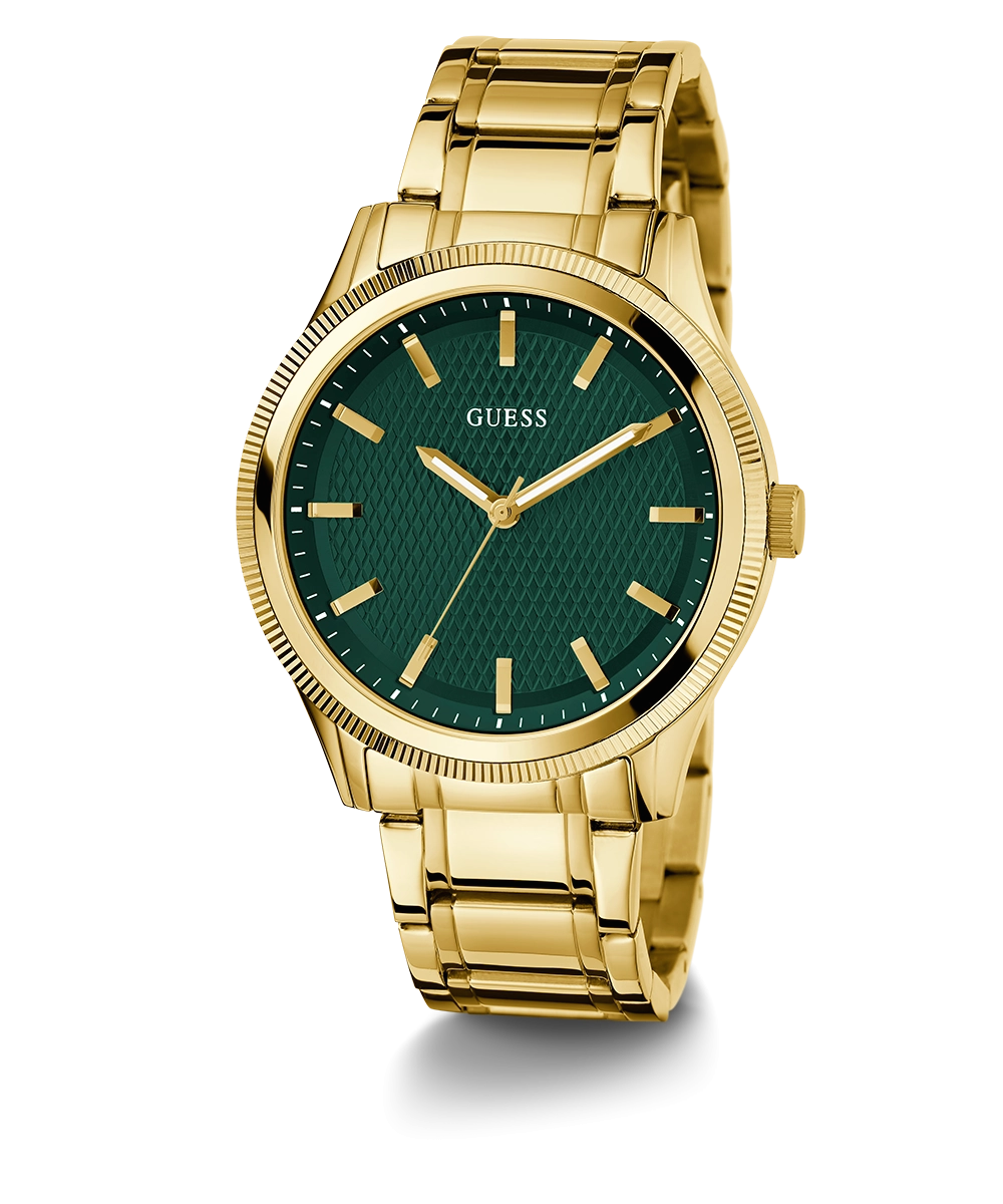 GUESS Mens Gold Tone Analog Watch