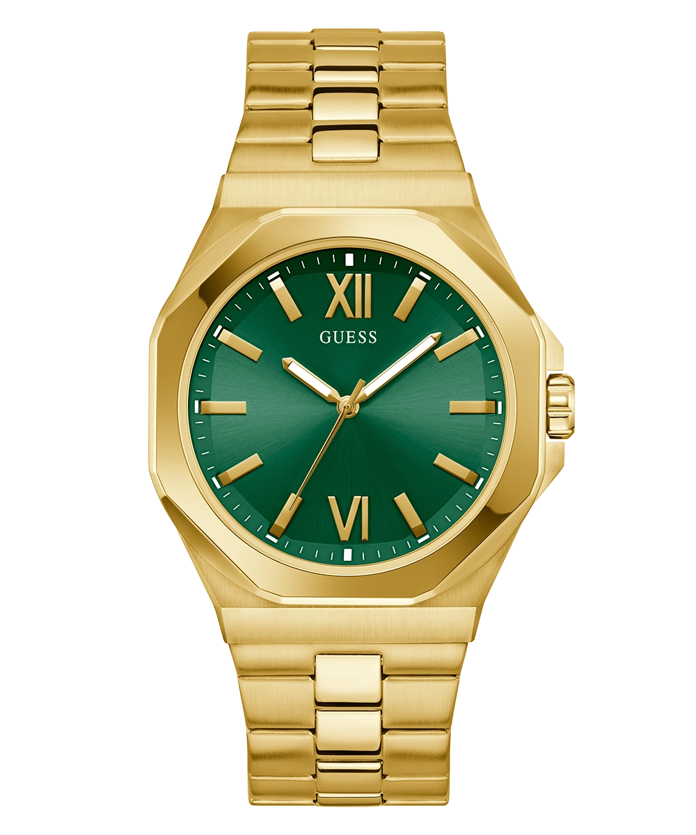GUESS Mens Gold Tone Analog Watch