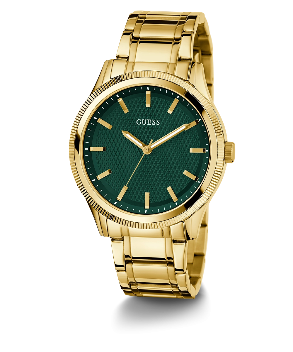 GUESS Mens Gold Tone Analog Watch