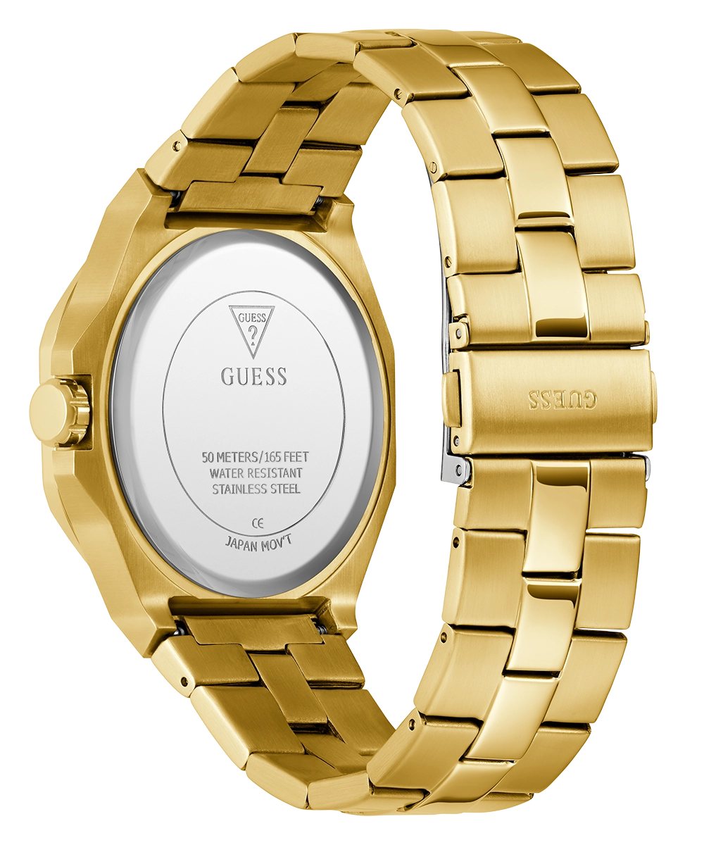 GUESS Mens Gold Tone Analog Watch