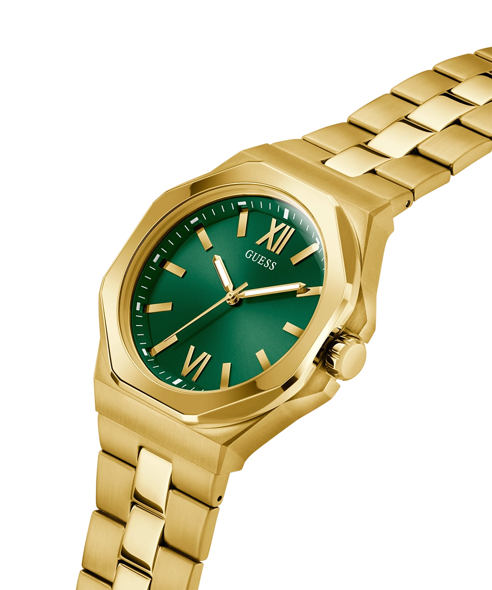 GUESS Mens Gold Tone Analog Watch