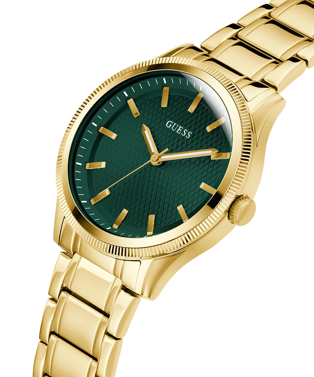 GUESS Mens Gold Tone Analog Watch