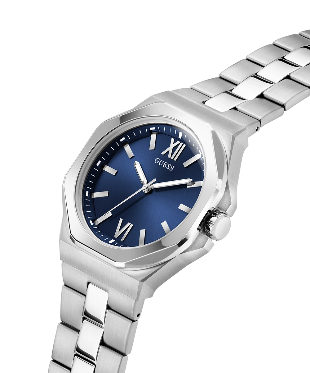 GUESS Mens Silver Tone Analog Watch