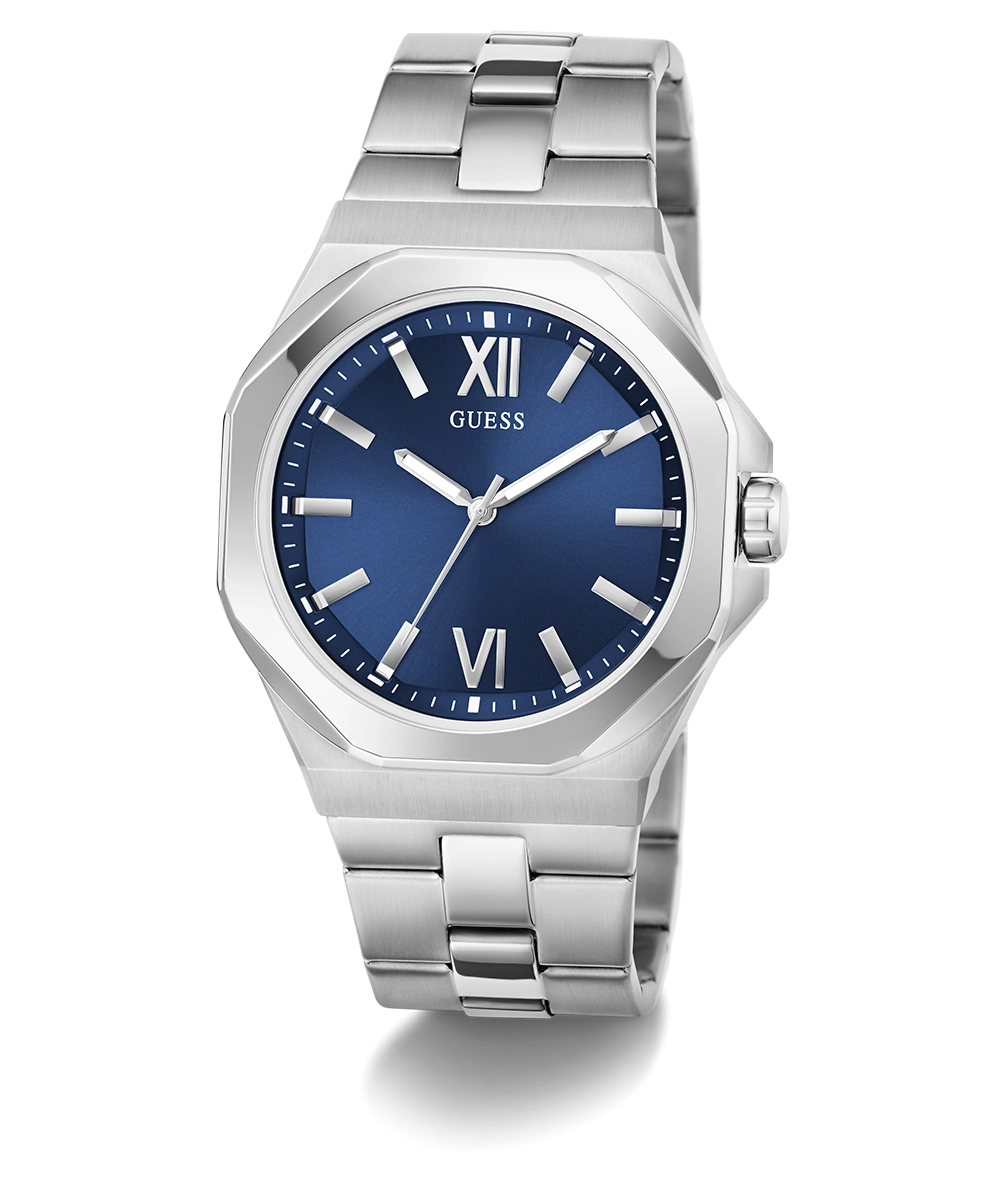 GUESS Mens Silver Tone Analog Watch
