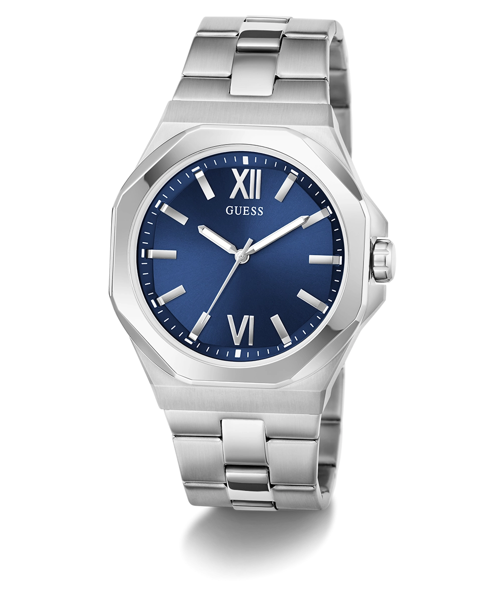 GUESS Mens Silver Tone Analog Watch