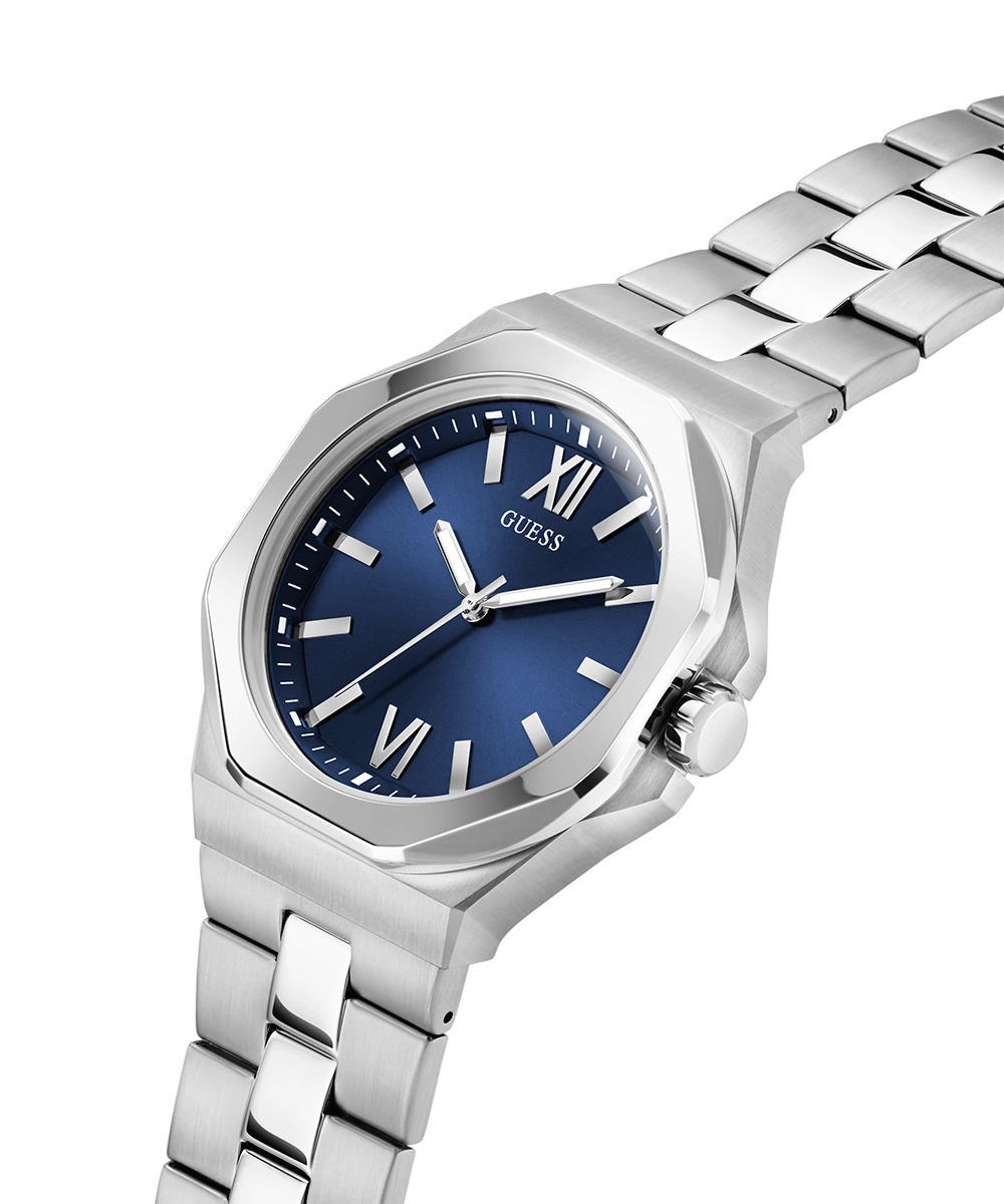 GUESS Mens Silver Tone Analog Watch