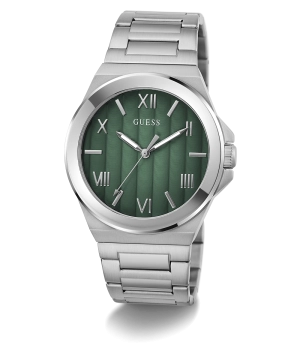 GUESS Mens Silver Tone Analog Watch
