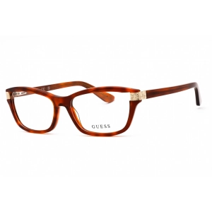 Guess Women's Eyeglasses - Blonde Havana Cat Eye Plastic Full Rim Frame | GU2956 053