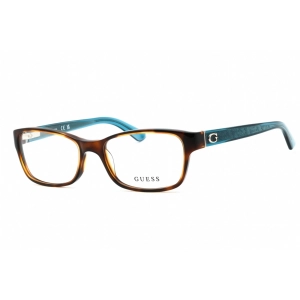 Guess Women's Eyeglasses - Dark Havana/Clear Acetate Cat Eye Full Rim | GU2591 052