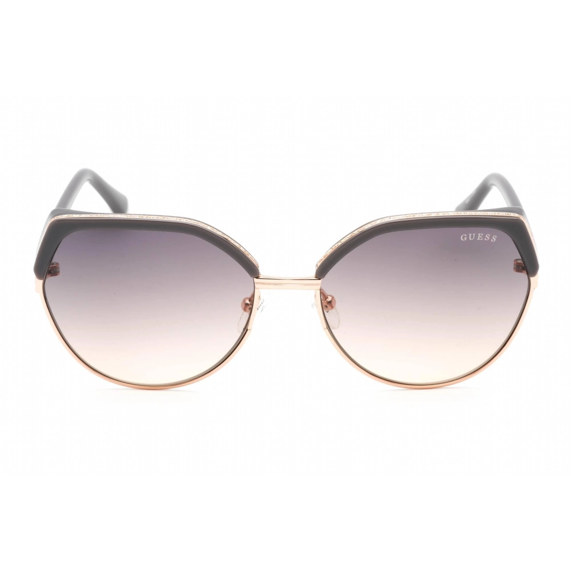 Guess Women's Sunglasses - Full Rim Grey/Gold Metal Cat Eye Shape Frame | GU7872 20B