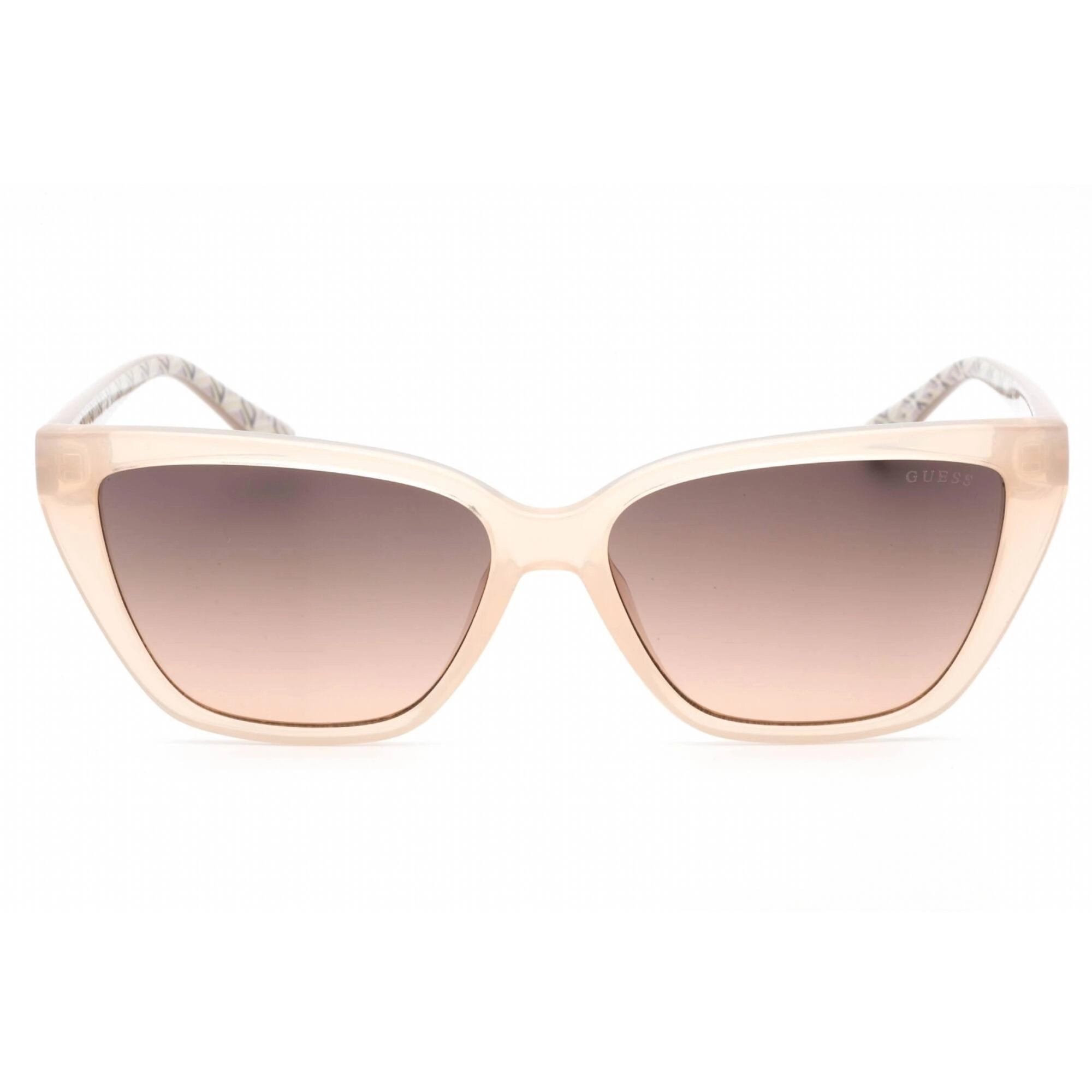Guess Women's Sunglasses - Gradient Brown Lens Shiny Beige Cat Eye Frame | GU7919 57F
