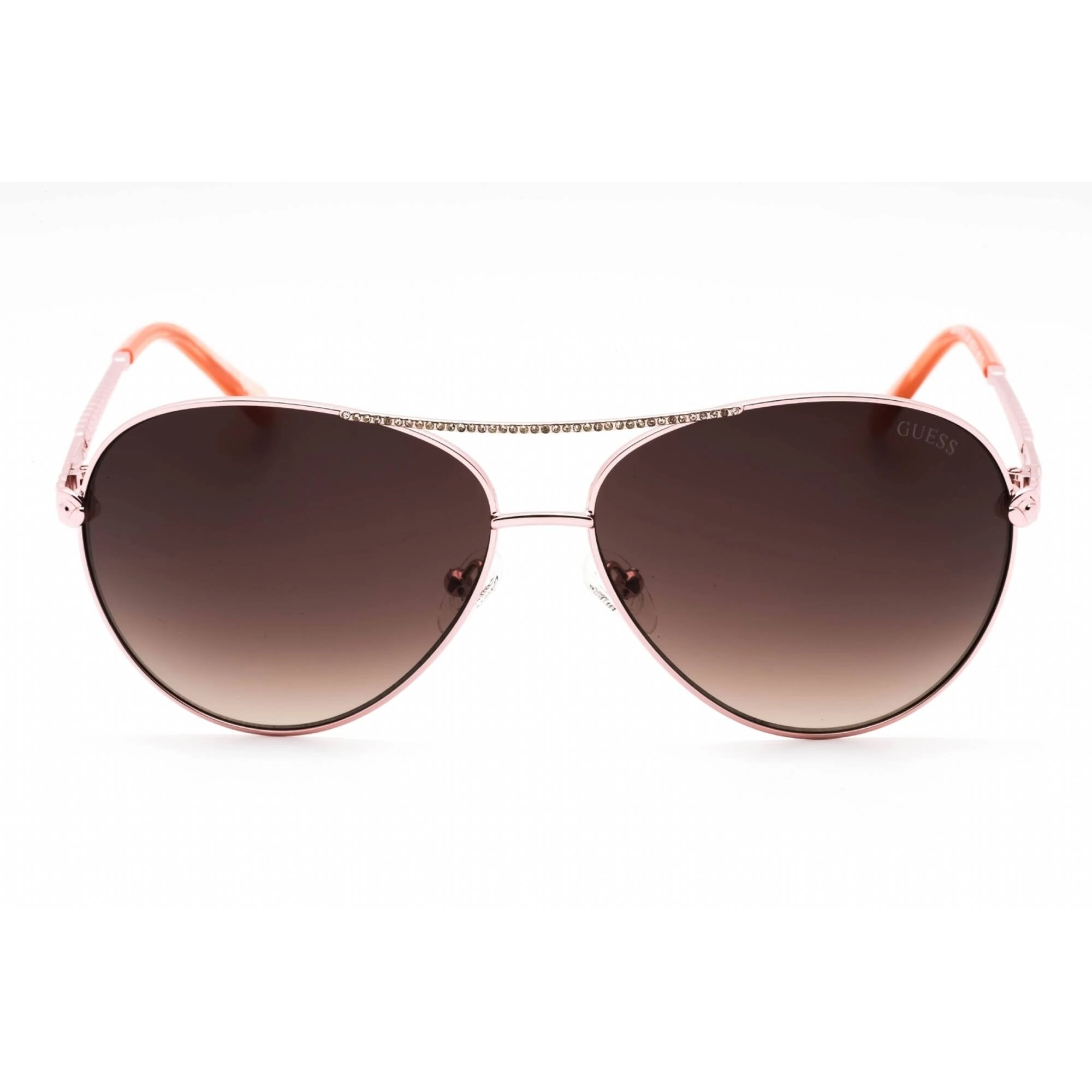 Guess Women's Sunglasses - Shiny Rose Gold Metal Full Rim Frame | GU7470 28F