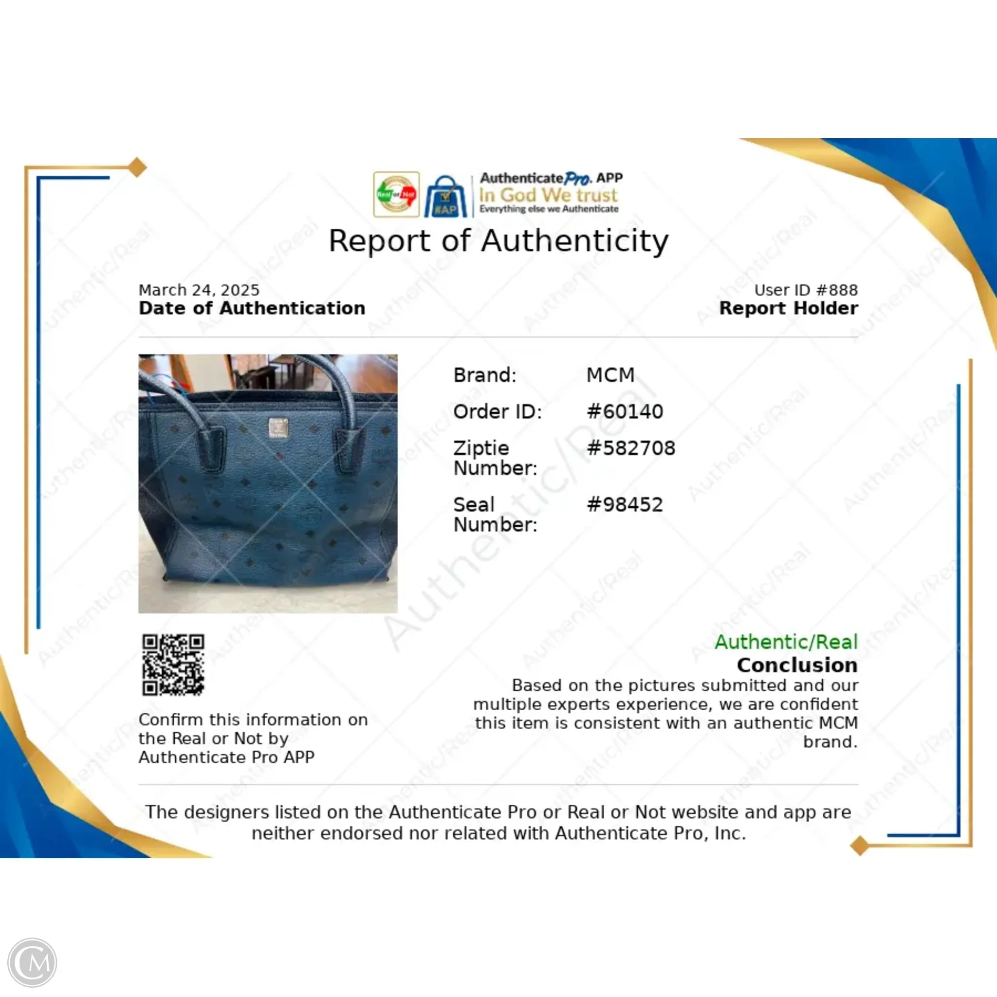 Handbag Luxury Designer By Mcm, Size: Large