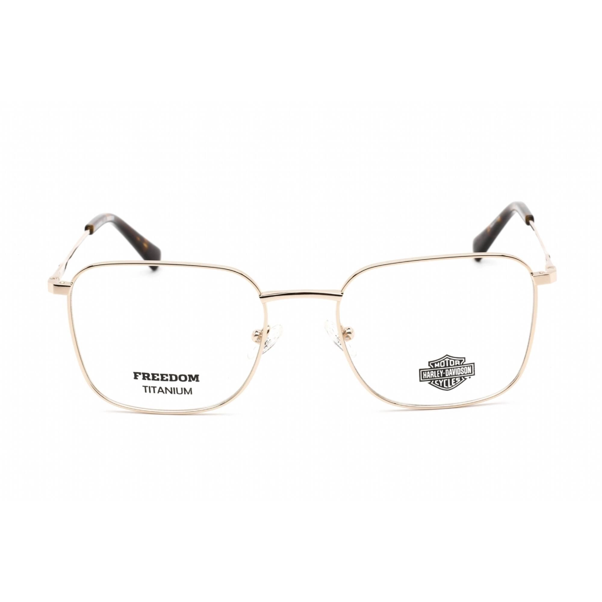 Harley Davidson Unisex Eyeglasses - Full Rim Square Pale Gold Metal Frame | HD9019 032