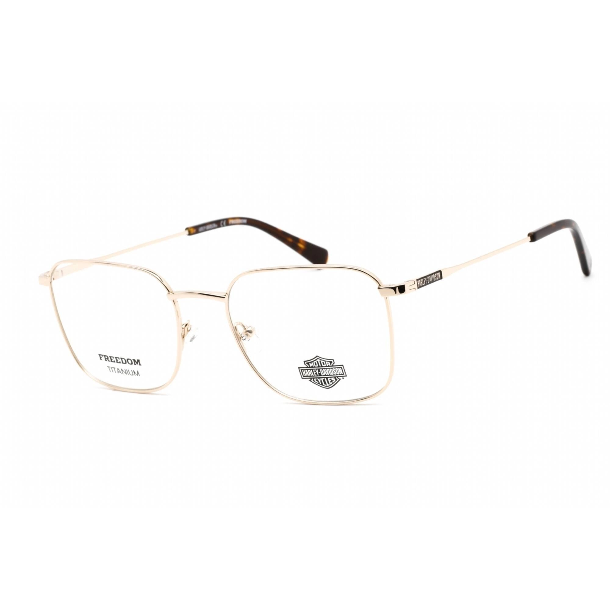 Harley Davidson Unisex Eyeglasses - Full Rim Square Pale Gold Metal Frame | HD9019 032