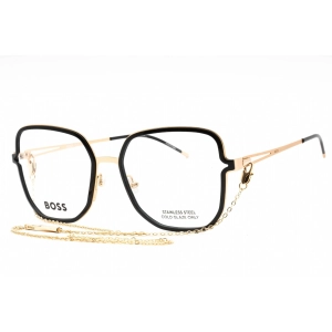 Hugo Boss Women's Eyeglasses - Black Gold Plastic Square Frame | BOSS 1394 02M2 00